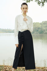 White Bishop Sleeve Longsleeve Blouse